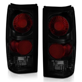 AmeriLite Dark Euro Black Smoke Tail Lights For 1982-1993 Chevy S10 Blazer/GMC S15 Sonoma - Passenger and Driver Side