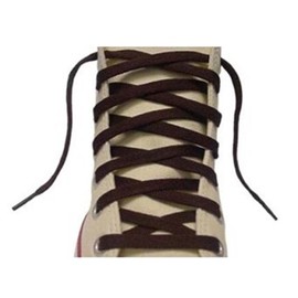 St. Louis Braid Co. Flat Shoelaces 3/8" Wide Tubular Braided - 63 Inch Brown
