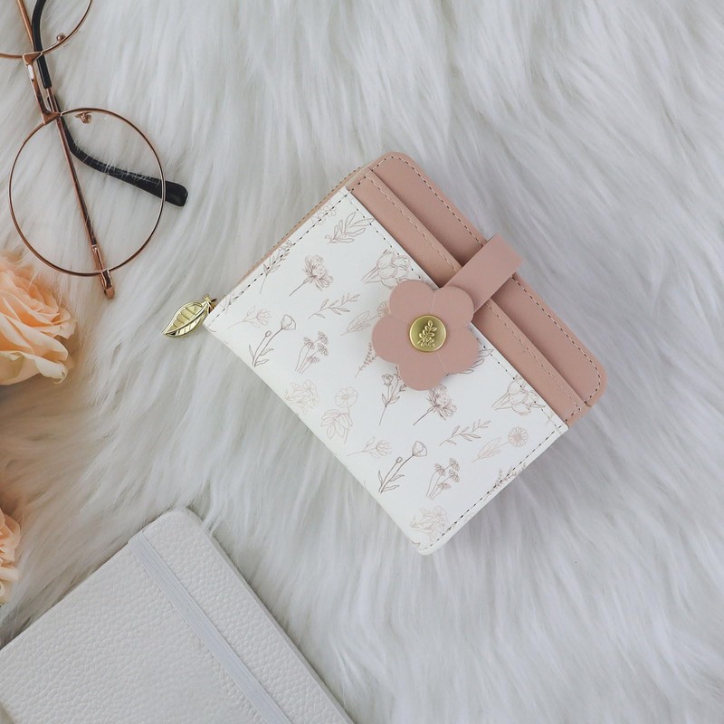 MultiValue Small Wallet for Women, Floral Pattern Cute Wallet with