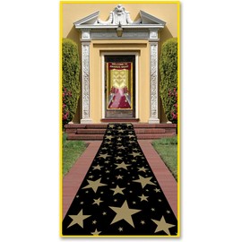 Beistle 57653 Gold Star Runner, 24" x 10', 1 Per Package