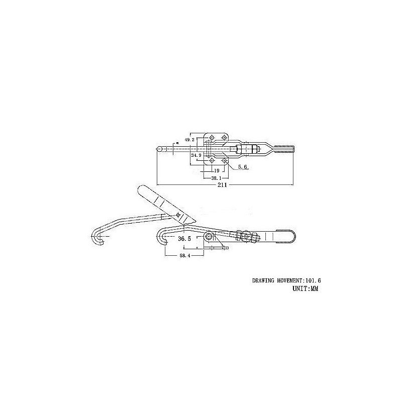 XRPAOWA Toggle Clamp Heavy Duty J Hook Type Hand Tool