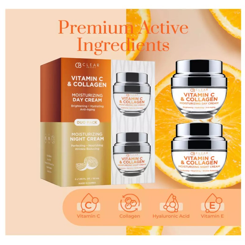 CB Clear Vitamin C & Collagen DAY/NIGHT Cream DUO Pack
