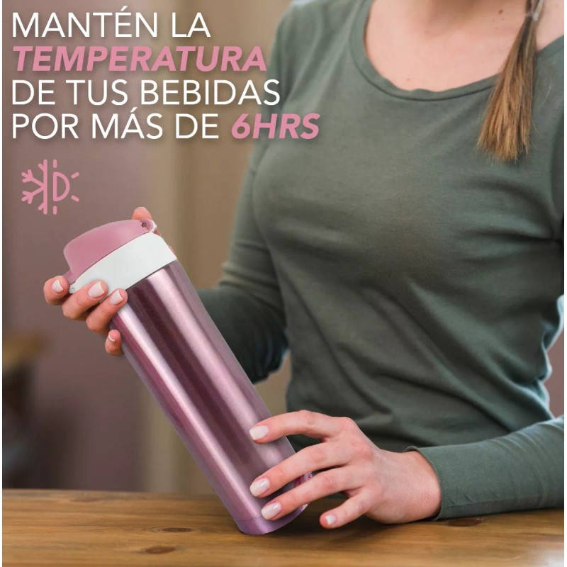 J.H COMPANY Termo De Acero Inoxidable Doble Seguro Antiderrame 500