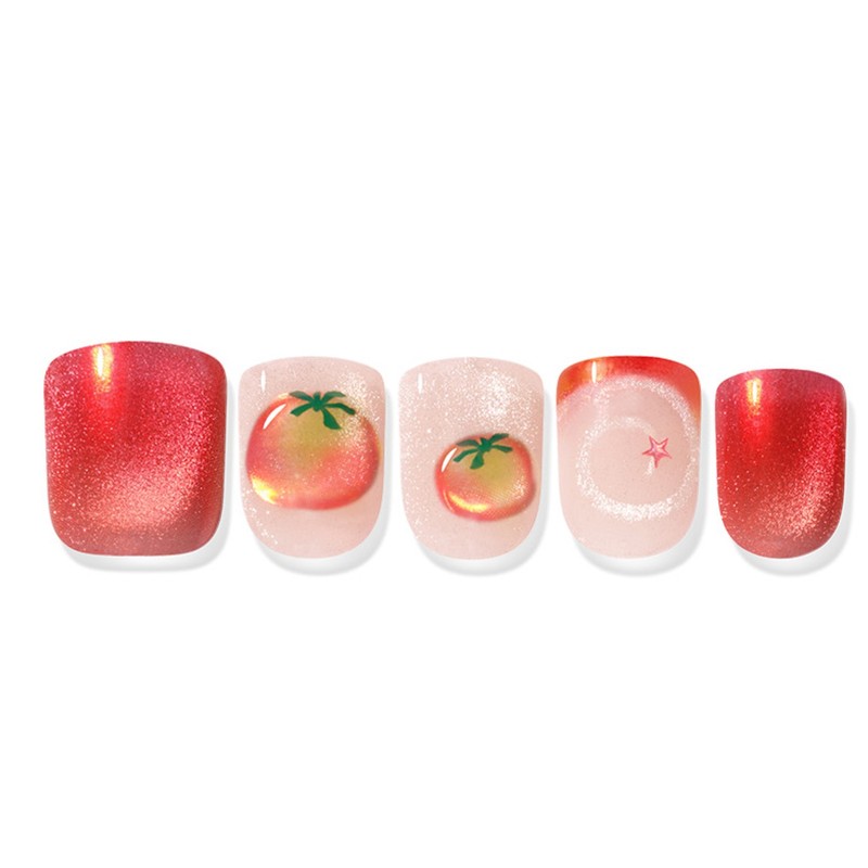 Dashing Diva Magic Press Nail Tip Set, Red Tomato, 1