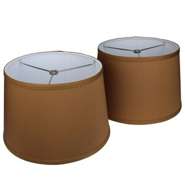FenchelShades.com Set of 2 Lampshades 10" Top Diameter x 12" Bottom Diameter x 8" Slant Height with Washer (Spider) Attachment. Attaches to Lamps with an existing Harp (not included) (Linen Earth)