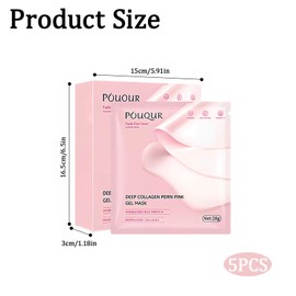 5 pcs Pink Collagen Masks, Pink Collagen Gel Mask, Deep Moisturizing Crystal Whitening Transparent Mask, Helps Reduce Wrinkles and Restore Skin Elasticity, Use Overnight