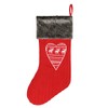 Dibor Red Knitted Nordic Stocking with Heart Stitching and Faux