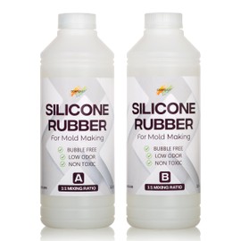 CoatCast Silicone Rubber Kit 18A for DIY Mold Making (35.2 oz) - Super Elastic, Translucent, Fast Cure, Non-Toxic, 1:1 Ratio Liquid Silicone for Resin and 3D Molds (2.2 Pounds)
