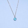 Yheakne Blue Quartz Necklace Choker Round Blue Crystal Pendant Necklace