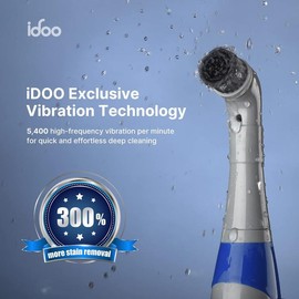 iDOO Electric Grout Brush | Rechargeable with 6 Replacement Heads for Deep Cleaning  Durable Cordless