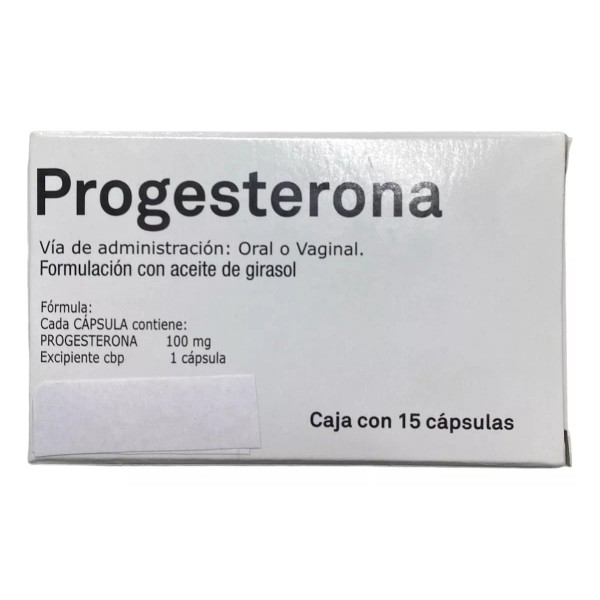 Genérica Progesterona 100mg Oral O Vaginal 15 Cápsulas