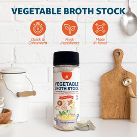 KD Home Vegetable Broth Stock Korean Multi-Purpose Instant Soup Base Made with Onion, Garlic, Shiitake mushroom and Burdock, Vegetable Flavor 4.0g X 30