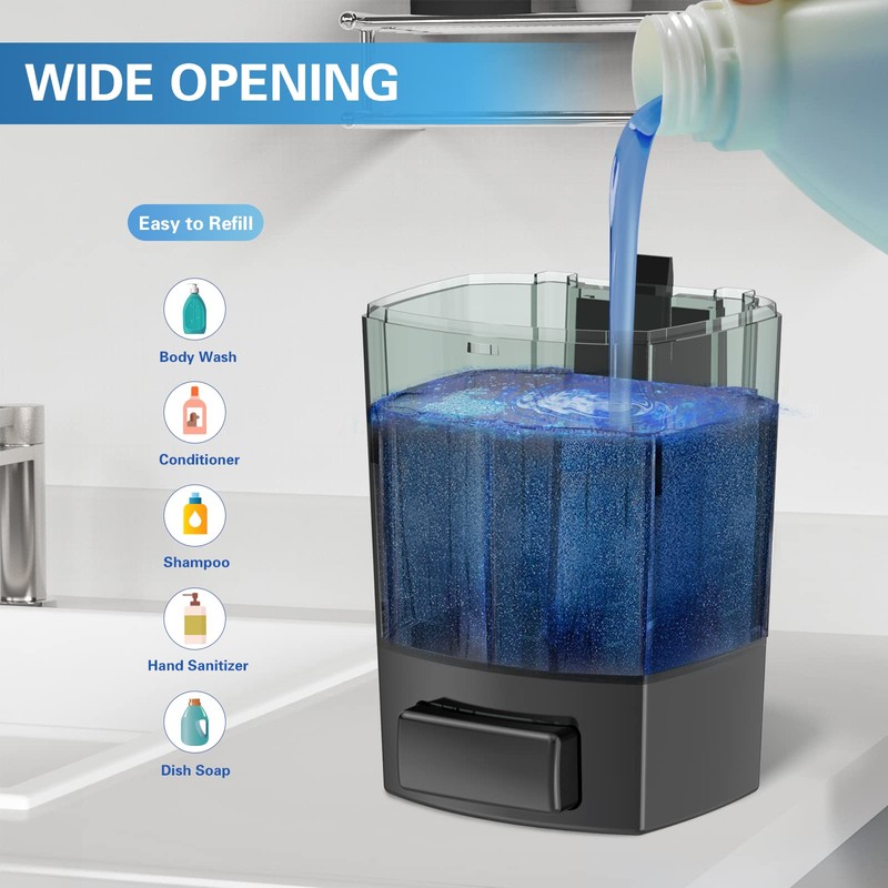 SVAVO Wall Mounted Soap Dispenser Kitchen Bathroom Manual Soap Dispenser