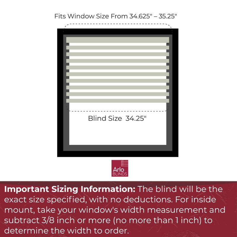 ARLO BLINDS Faux Wood Blinds with Crown Valance - 34.25"