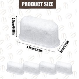 4pcs Water Filter Replacement for 7313285779 for Delonghi, Activated Charcoal Espresso Machine Filter Replacement Parts Strong Adsorption Espresso Machine Filter Accessories for Delonghi Coffee Maker