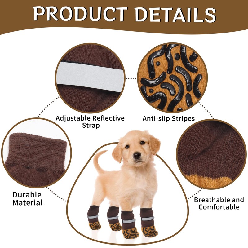FANGCCC 2 Pairs Dog Socks Stop Licking Paws Anti-Slip Dog
