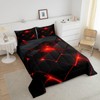 Feelyou Honeycomb Comforter Set Full Size Kids Red Black Hexagonal