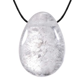 Morella Fabric Necklace, 80 cm, with Gemstone Drop Pendant, in Jewellery Bag, None