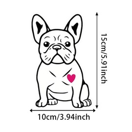 2pcs 3.94"x5.91" Cartoon French Bulldog Stickers, Frenchie Car Bumper Window Decals, Used for Car, Laptop, Water Bottle, Wall, Vinyl Material Stickers |#DS07