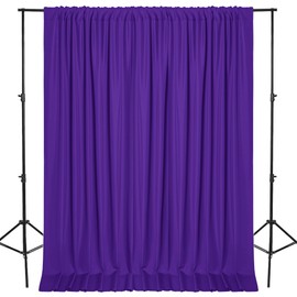 DWCN 10x10 FT Backdrop Curtains for Parties, Photography Backdrop Drapes with Rod Pockets for Wedding Decorations Stage Birthday Family Gatherings, 2 Panels 5ft x 10ft, Purple