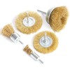 FPPO 5pcs Brass Wire Wheel Brush Kit for Drill,Crimped Cup