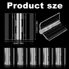 20 Pieces Acrylic Hinges Clear Acrylic Mini Hinge Transparent Plastic Folding Tools with Storage Box for Cabinet Drawer