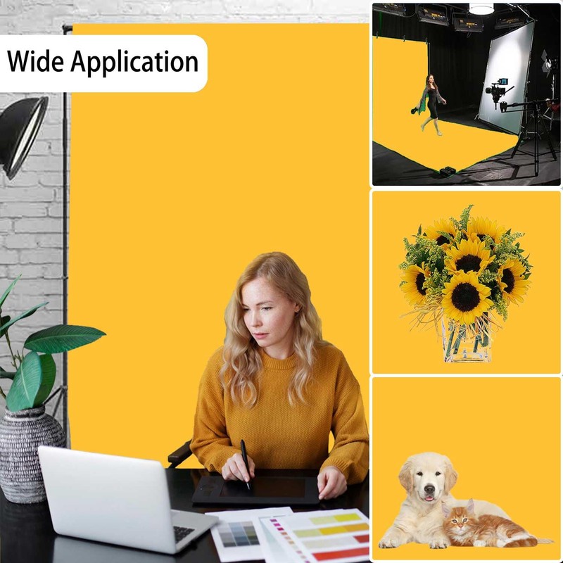 TERSUM Yellow Photo Backdrop, Photo Booth Portrait Photography Backdrops, Studio