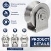 sourcing map V Groove Wheel with Bracket, Stainless Steel Track