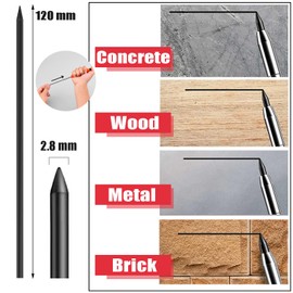 48Pcs Tracer Pencil Refills 2.8mm Solid Deep Hole Pica Pencil Refill Carpenter Pencil Refills for Architect Construction Building Joiners Pencil Replacement Woodworking Marking Scribe Tools(Black)