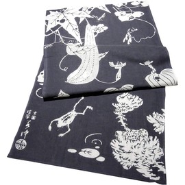 芸艸堂 てぬぐい 若冲 玄圃瑶華 灰 T-9