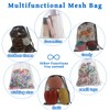 Oruola 6pcs Mesh Bag,Small Drawstring Bag,Mesh Storage Bags with Cord
