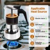 Vaolvpant 9 Cup Glass Clear Moka Pot Thickened 304 Stainless
