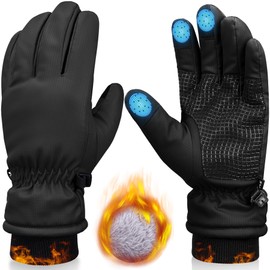 Sukeen -10℉ Winter Warm Gloves for Men Women,Windproof Ski Gloves Anti-slip Cold Weather Glove with Thick Plush for Outdoor