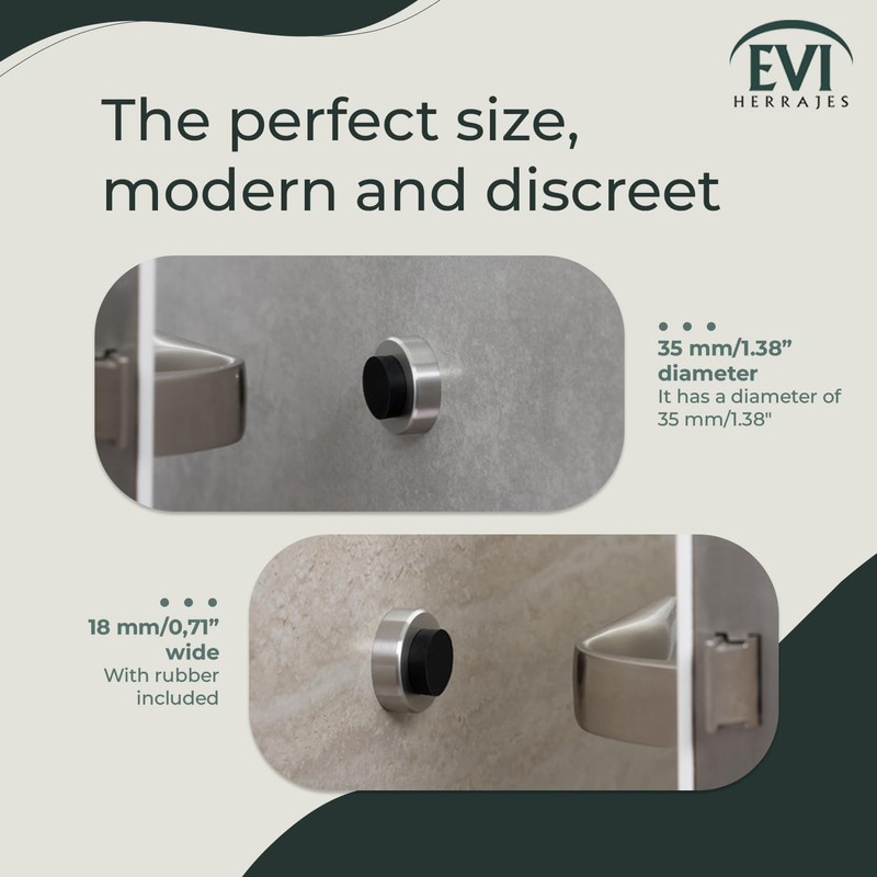 EVI | Wall Mounted Doorstop | 0.7'' x 1.37'' |