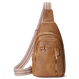 SENDEFN Women's Body Bag, Stylish, Crossbody Bag, Large Capacity, Waterproof, One Shoulder Bag, Commuting to Work, Outdoor, Popular, Unisex, Gift, Shoulder Bag, brown (light brown)