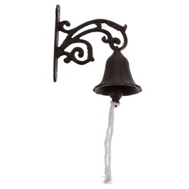 Gadpiparty 1juego Campana De Hierro Fundido Para Pared Estilo Rústico Timbre Colgante Manual Para Decoración De Jardín Y Entrada Timbrador De Pared Antiguo