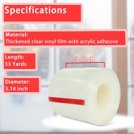 Birllaid Transparent Window Weather Sealing Tape, 3 Inch x 33 Yards (99 FT), Window AC Insulation Air Conditioner Sealing Tape, No Residue, Clear