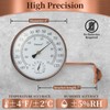 Dunuo 6-Inch Outdoor Thermometer with Humidity - Analog Temperature Gauge