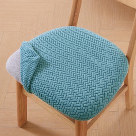 FUANGUI Dining Chair Seat Covers Set of 6, Stretch Seat Covers for Dining Room Chairs, Non-Slip Chair Covers for Dining Chairs, Washable Dining Chair Slipcovers, Kitchen Chair Cushion Protector