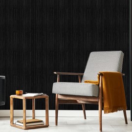 Biyoee Black Grasscloth Peel and Stick Wallpaper Textured Self-Adhesive Contact Paper 15.7''x1200'' Linen Grasscloth Removable Wallpaper for Cabinets Counter Top Liners