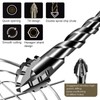 Four-Flute Sawtooth Eccentric Drill Bit Set, Tungsten Steel Carbide Serrated