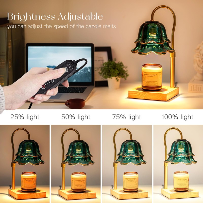 Candeldo Candle Warmer Lamp with Timer: Flower Candle Warmer with