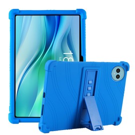 Kebiory Compatible with TECLAST P50 2024 Model 11 inch Tablet Case Shockproof Soft Silicone Case, Lightweight Anti-Slip Kids Friendly Protective Cover with Kickstand for TECLAST P50 / P50S (Blue)