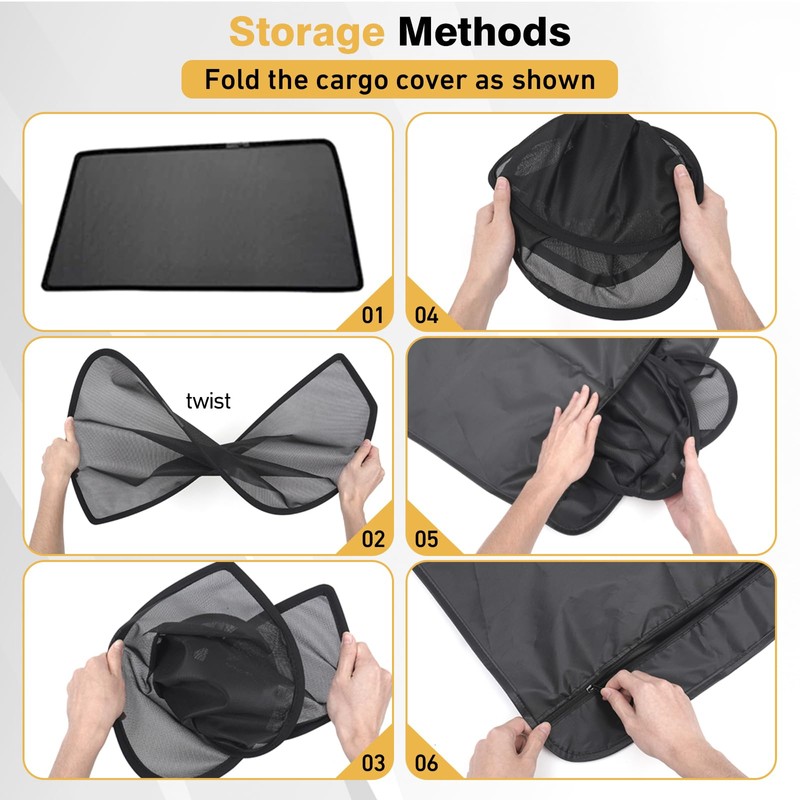Powerty Foldable Cargo Cover for 2019-2025 Toyota RAV4 Accessories, Trunk
