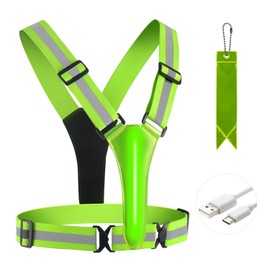 1 Piece Of Luminous Vest, 1 Piece Of Reflective Pendant, High Visibility, Adjustable Waist And Shoulder Straps, Running Vest, Sports Reflective Vest, Very Suitable For Night Running And Outdoor Sports