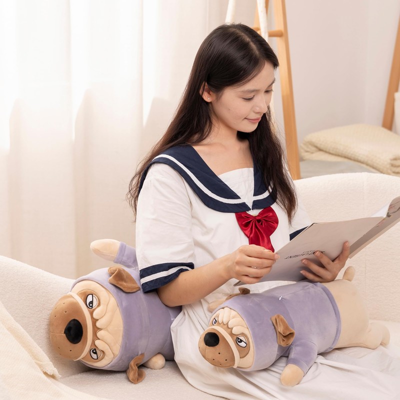 HUG HUG Bulldog Soft Stuffed Animal, Squishy Plush Toy, Long