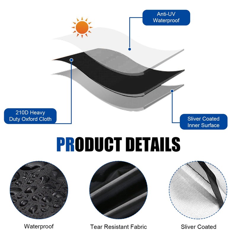 Polcatay Car Side Mirror Snow Cover, Freeze-proof Dust-proof Oxford Cloth