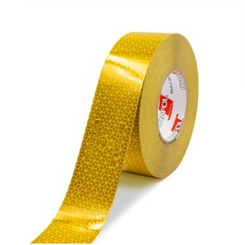Finest Folia Orafol VC104+ Rigid Grade Contour Marking 50 mm Reflective Film Reflective Tape for Trailers Truck Semi-Trailer Marking Warning Marking Weatherproof (Yellow, 3 Metres)
