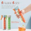 2Pcs Ice Cube Mold with One Hand Press, 6 Grid