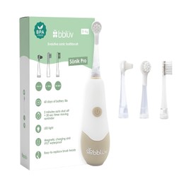 Bblüv - Sönik Pro - Cepillo de dientes sónico de 4 etapas para bebés, bebés, niños pequeños y niños - Cepillo de dientes eléctrico - Luz LED - Modo inteligente 3